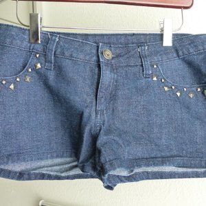 Studded Denim Shorts